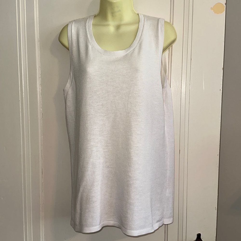 Pendleton white cotton/viscose sleeveless tank sweater‎
